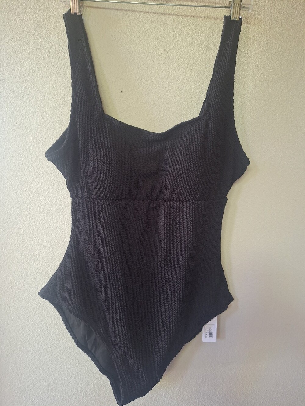 NWT Seraphine Super-Stretch Maternity Crinkle Swimsuit Black Size L